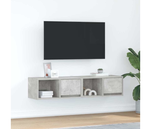 Muebles de TV 2uds madera ingeniería gris hormigón 60x31x25,5cm