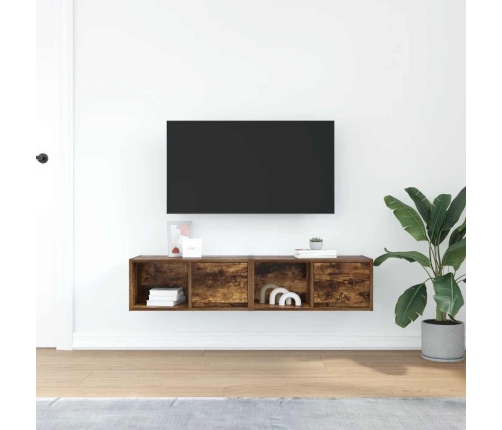 Muebles de TV 2 uds madera ingeniería color roble 60x31x25,5 cm