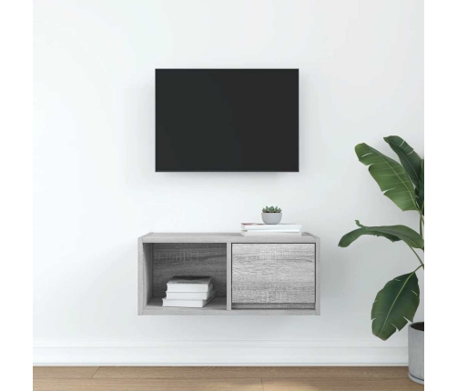 Mueble de TV madera contrachapada gris Sonoma 60x31x25,5 cm