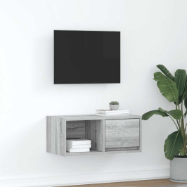 Mueble de TV madera contrachapada gris Sonoma 60x31x25,5 cm