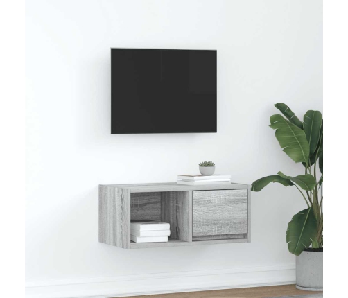 Mueble de TV madera contrachapada gris Sonoma 60x31x25,5 cm