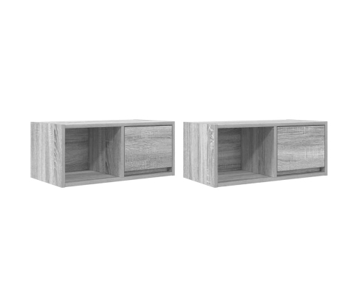 Muebles de TV 2 uds madera ingeniería gris Sonoma 60x31x25,5 cm