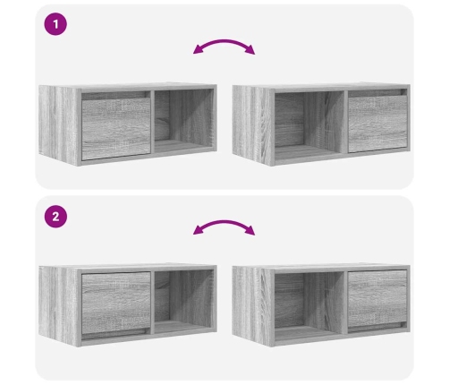 Muebles de TV 2 uds madera ingeniería gris Sonoma 60x31x25,5 cm