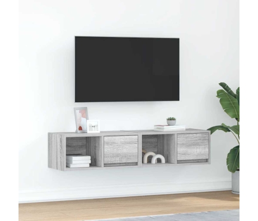 Muebles de TV 2 uds madera ingeniería gris Sonoma 60x31x25,5 cm