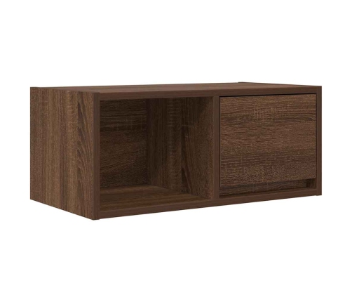 Mueble de TV madera contrachapada roble marrón 60x31x25,5 cm