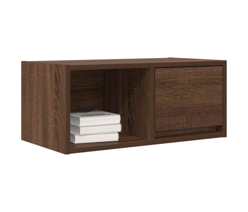 Mueble de TV madera contrachapada roble marrón 60x31x25,5 cm