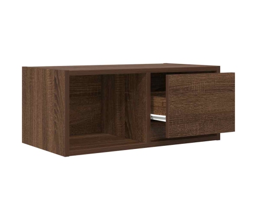 Mueble de TV madera contrachapada roble marrón 60x31x25,5 cm