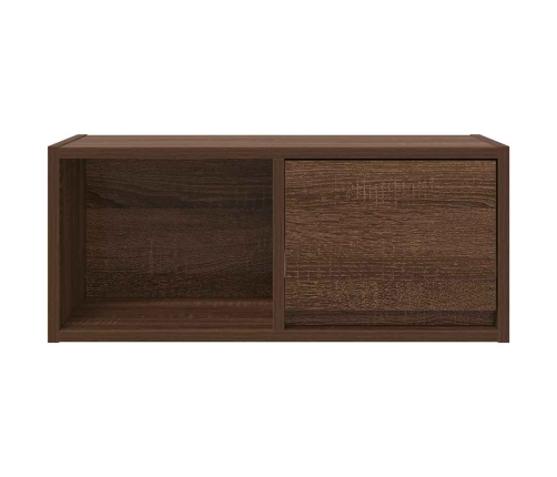 Mueble de TV madera contrachapada roble marrón 60x31x25,5 cm