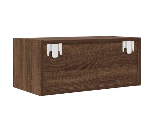 Mueble de TV madera contrachapada roble marrón 60x31x25,5 cm