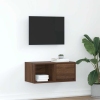 Mueble de TV madera contrachapada roble marrón 60x31x25,5 cm