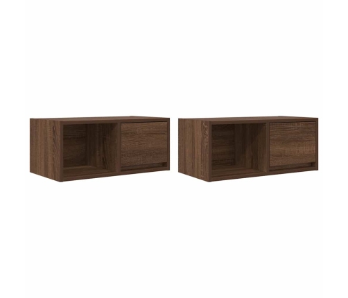 Muebles de TV 2uds Roble marrón 60x31x25,5 cm Madera ingeniería