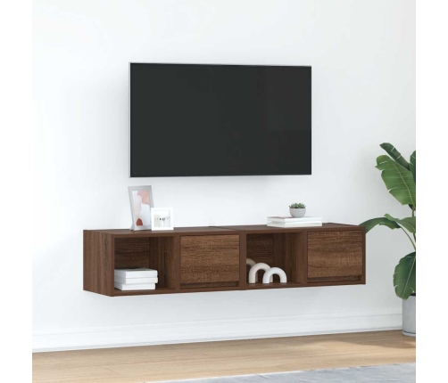 Muebles de TV 2uds Roble marrón 60x31x25,5 cm Madera ingeniería