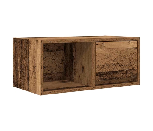 Mueble para TV madera contrachapada envejecida 60x31x25,5 cm