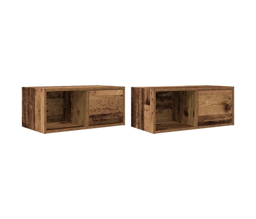 Muebles de TV 2 uds 60x31x25,5 cm Madera ingeniería envejecida