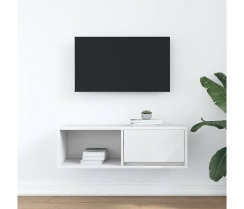 Mueble de TV de madera de ingeniería blanco 80x31x25,5 cm