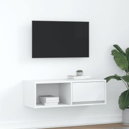 Mueble de TV de madera de ingeniería blanco 80x31x25,5 cm