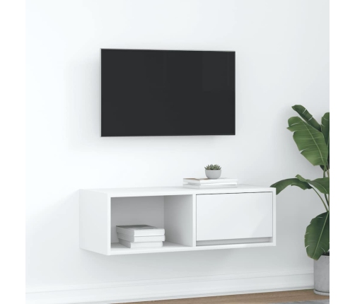 Mueble de TV de madera de ingeniería blanco 80x31x25,5 cm