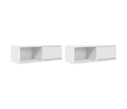 Muebles de TV 2 uds Blanco 80x31x25,5 cm Madera de ingeniería