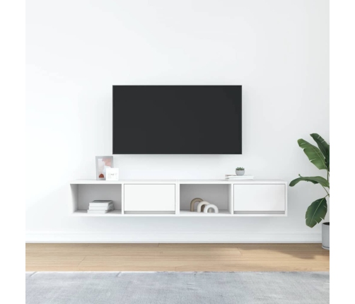 Muebles de TV 2 uds Blanco 80x31x25,5 cm Madera de ingeniería