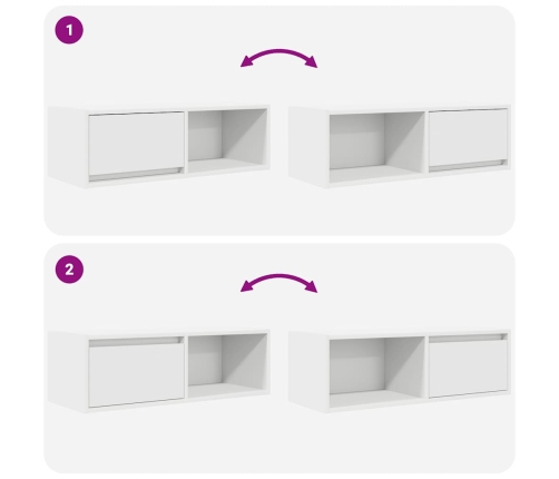 Muebles de TV 2 uds Blanco 80x31x25,5 cm Madera de ingeniería