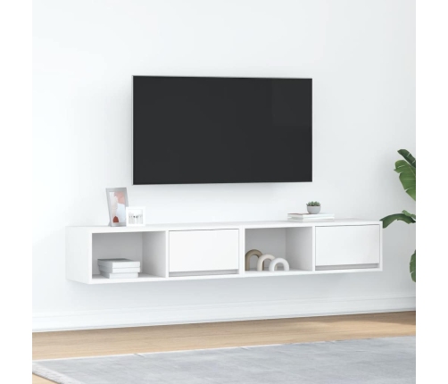 Muebles de TV 2 uds Blanco 80x31x25,5 cm Madera de ingeniería