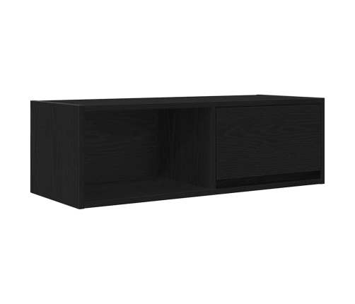 Mueble de TV de madera de roble negro 80x31x25,5 cm