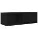 Mueble de TV de madera de roble negro 80x31x25,5 cm