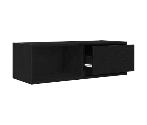 Mueble de TV de madera de roble negro 80x31x25,5 cm