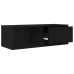 Mueble de TV de madera de roble negro 80x31x25,5 cm