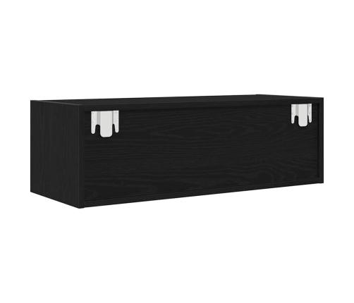 Mueble de TV de madera de roble negro 80x31x25,5 cm