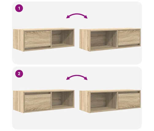 Mueble de TV de roble Sonoma 80x31x25,5 cm Madera de ingeniería