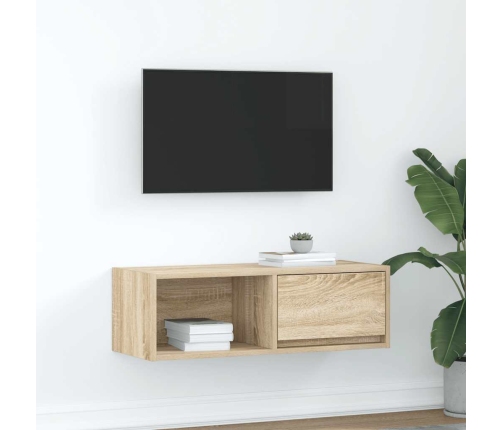 Mueble de TV de roble Sonoma 80x31x25,5 cm Madera de ingeniería