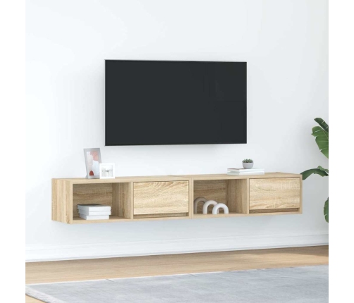 Muebles de TV 2 uds Roble Sonoma 80x31x25,5cm Madera ingeniería