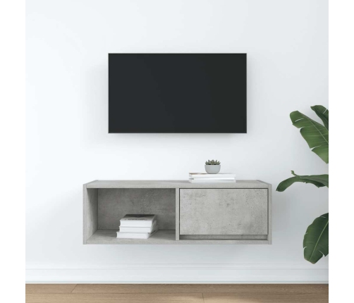 Mueble de TV de madera de ingeniería gris hormigón 80x31x25,5cm