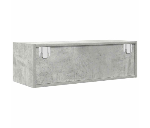 Mueble de TV de madera de ingeniería gris hormigón 80x31x25,5cm