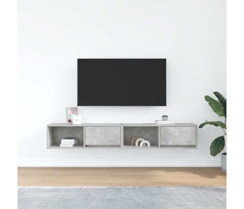 Muebles de TV 2uds madera ingeniería gris hormigón 80x31x25,5cm