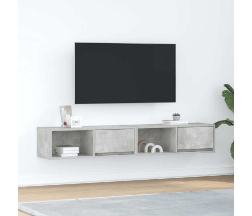 Muebles de TV 2uds madera ingeniería gris hormigón 80x31x25,5cm