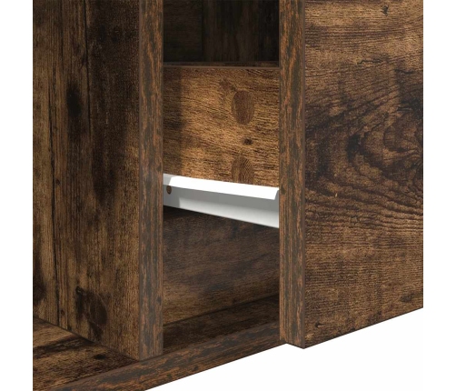 Mueble de TV de roble ahumado 80x31x25,5cm Madera de ingeniería