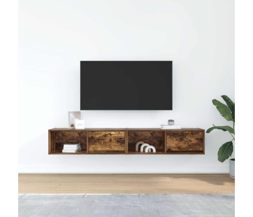 Muebles de TV 2 uds madera ingeniería color roble 80x31x25,5 cm