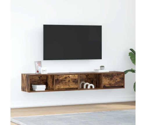 Muebles de TV 2 uds madera ingeniería color roble 80x31x25,5 cm