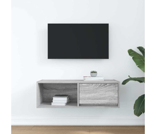 Mueble de TV madera de ingeniería gris Sonoma 80x31x25,5 cm