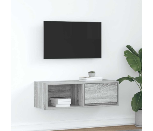 Mueble de TV madera de ingeniería gris Sonoma 80x31x25,5 cm