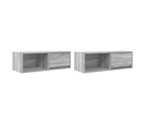 Muebles de TV 2 uds madera ingeniería gris Sonoma 80x31x25,5 cm