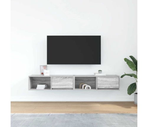 Muebles de TV 2 uds madera ingeniería gris Sonoma 80x31x25,5 cm