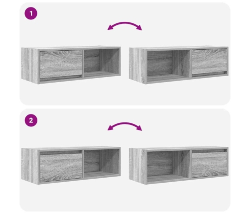 Muebles de TV 2 uds madera ingeniería gris Sonoma 80x31x25,5 cm