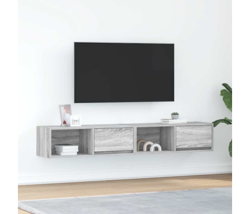 Muebles de TV 2 uds madera ingeniería gris Sonoma 80x31x25,5 cm