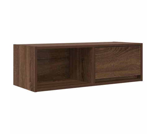 Mueble de TV madera contrachapada roble marrón 80x31x25,5 cm