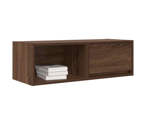 Mueble de TV madera contrachapada roble marrón 80x31x25,5 cm