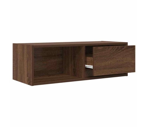 Mueble de TV madera contrachapada roble marrón 80x31x25,5 cm