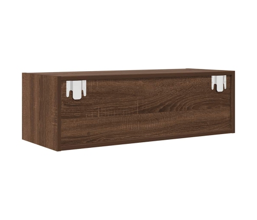 Mueble de TV madera contrachapada roble marrón 80x31x25,5 cm